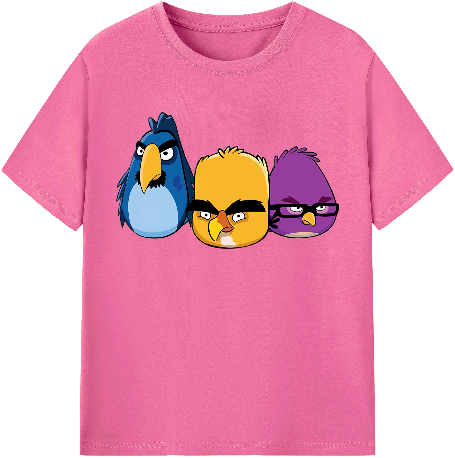 （画像用） Angry Birds アングリーバード レディースカジュアルプリントTシャツ（綿100％）